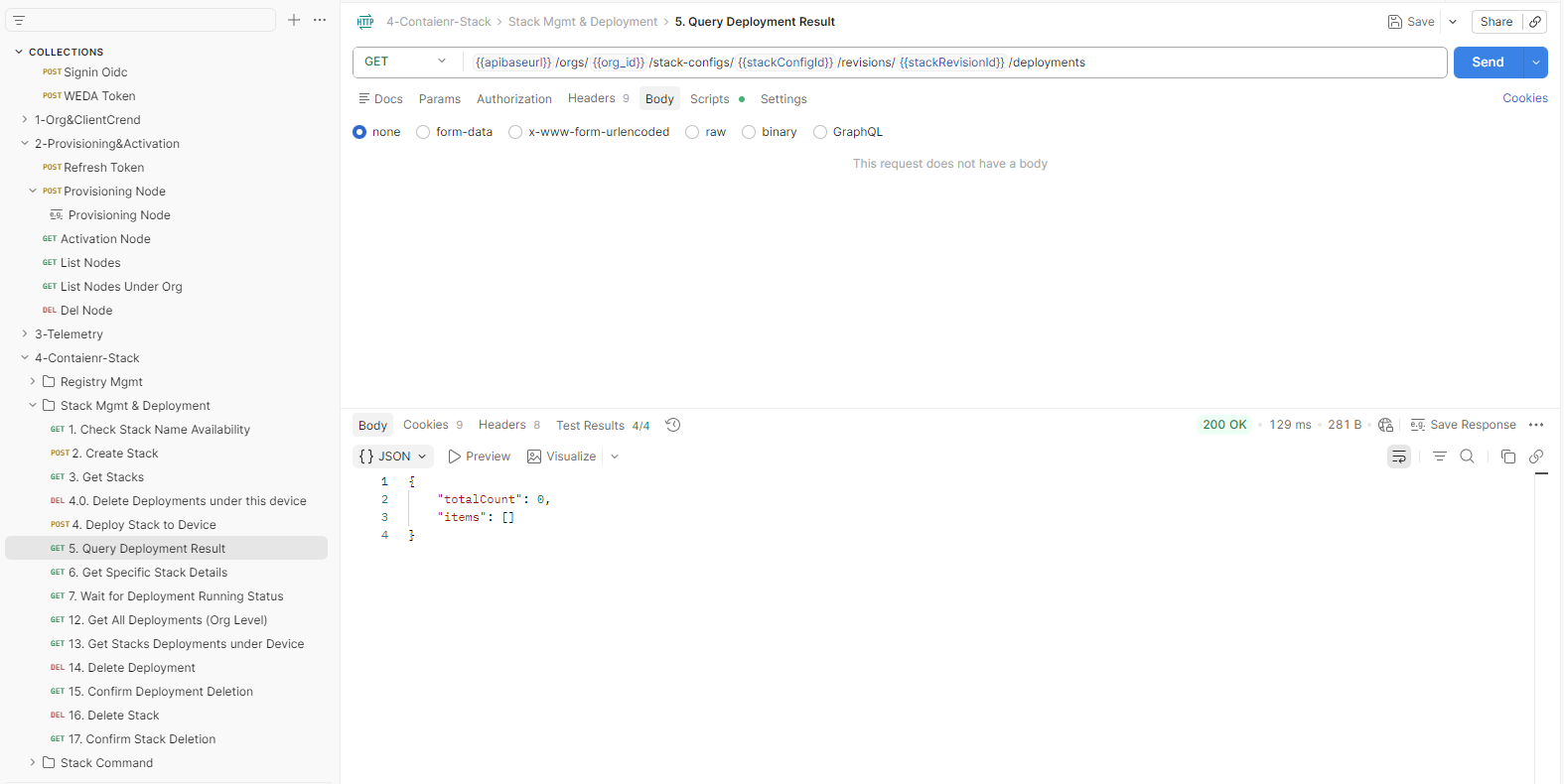 postman deploy stack