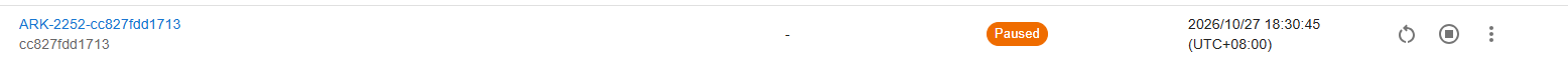 ARK-2252-cc827fdd1713 deployment row with Paused status.